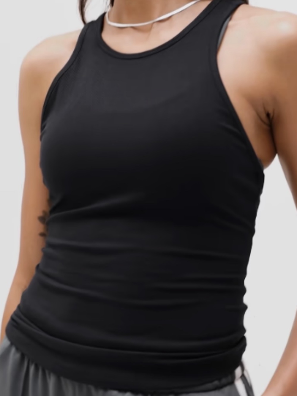 Athleta Black Ribbed High Neck Tank Top | XS